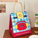 Zestaw 4 obiadowych termo torebek jabłko królik hamburger piesek 19x22,5x17 cm Izolacyjne torby chłodzące na jedzenie z folią, zamkiem błyskawicznym 3