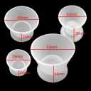 Zestaw 4 silikonowych misek do mieszania dla dentystów różnych rozmiarów średnica 28 mm 34 mm 44 mm 54 mm Wyposażenie laboratorium dentystycznego 3