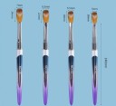 Zestaw 4 sztuk pędzli kosmetycznych 14 cm Pędzle do paznokci akryl żel i puder Pędzelki z przykrywką włosie 5–7 x 16–24 mm Profesjonalny nail art 2