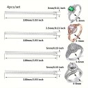 Zestaw 4 sztuk silikonowych zmniejszaczy rozmiaru pierścionka przezroczysty spiralny regulowany ochraniacz pierścionka 10 cm akcesorium do regulacji pierścionków 5