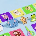 Zestaw 48 papierowych wycinanek dla dzieci 14 × 14 cm Kreatywne papierowe wycinanki ze zwierzątkami i dziecięcymi nożyczkami 3