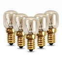 Zestaw 5 sztuk żarówek LED E14 Mała cylindryczna bańka z zaokrąglonym końcem 15 W 2,2 x 5 cm Metalowy gwint do lamp i oświetlenia 1