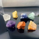 Zestaw 7 naturalnych kamieni surowych 20-30 mm Kamienie czakry Ametyst Kamień słoneczny Awenturyn Lapis Czerwony Jaspis Kryształy lecznicze 2