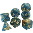 Zestaw 7 sztuk wielościennych kostek RPG w stylu Galaktyki Wielobarwna fantastyczna zestaw do gier planszowych Dungeons 16