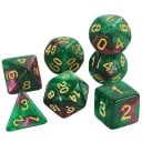 Zestaw 7 sztuk wielościennych kostek RPG w stylu Galaktyki Wielobarwna fantastyczna zestaw do gier planszowych Dungeons 9