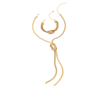 Zestaw biżuterii wąż naszyjnik 30+7 cm i bransoletka 14+5 cm Gładki skręcony łańcuszek Vintage Y2K seksowny dodatek dla kobiet 5