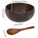 Zestaw kokosowa miska z łyżką 14–15 cm naturalny materiał brązowy serwowanie potraw i deserów 2