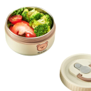 Zestaw lunchboxów termicznych o pojemności 400 ml i 600 ml Pojemnik ze stali nierdzewnej, izolowany, szczelny, nadaje się do użycia w kuchence mikrofalowej Pudełko dziecięce z misiem i sztućcami 8