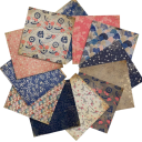 Zestaw papierów do origami 24 szt. 15,2 × 15,2 cm w stylu vintage japońskim wielokolorowy papier dekoracyjny do scrapbookingu i tworzenia kartek 3