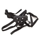 Zestaw strap-on z realistycznym silikonowym dildo rozmiar M z jądrami i przyssawką w skórzanym uprzęży regulowany wygodny design dyskretne opakowanie 5