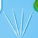 Zestaw szczoteczek dentystycznych 2w1 z włosiem i haczykiem 300 sztuk plastikowych szczoteczek międzyzębowych w białym pojemniku pomoc higieniczna 2