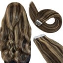 Zestaw tape in włosów do przedłużania i zagęszczania 20 sztuk 45 cm naturalne ludzkie włosy z taśmą klejącą do stylizacji fryzury 15