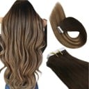 Zestaw tape in włosów do przedłużania i zagęszczania 20 sztuk 45 cm naturalne ludzkie włosy z taśmą klejącą do stylizacji fryzury 8