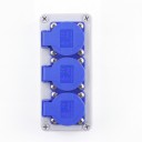 Zewnętrzna potrójna gniazdko na ścianę, wodoodporna IP54, 16 A / 220 V, 180 × 80 × 70 mm, plastikowa, szaro-niebieska, do domu, ogrodu i ładowania samochodu 2