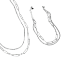 Žiarivý náramok 18+5 cm a náhrdelník 45+5 cm Striebro 925 Jemný zladený set pre ženy Denné nosenie Svadba Párty Elegantné šperky 4