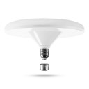 Žiarovka UFO E27 Plochý guľatý tvar s kuželovým hrdlom 30 W 10,5 x 8 cm Hliník a polykarbonát Biele prevedenie Pre sieťové napätie 220 V 2