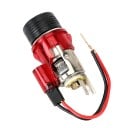 Zigarettenanzünder 12 V 120 W mit Steckdose und beleuchtetem transparenten Deckel zur Montage im Auto Anschlussleitungen 6,7 cm Abmessungen 7,3 5