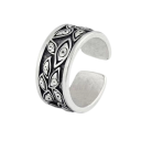Zilveren ring Devil Eyes Verstelbare manchet Zinklegering Unisex Design Kwaliteitsmateriaal Moderne stijl Voor dagelijks gebruik 2