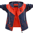 Zimná chlapčenská bunda s kapucňou Teplá prešívaná bunda na zips s kapsami na zips Jesenné a zimné oblečenie Pohodlný materiál Bavlna a polyester 4
