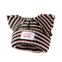 Zimná pruhovaná čiapka Skullies s mačacími ušami Háčkovaný unisex klobúk 55–60 cm Teplá módna hip-hop čiapka Kostýmny pletený klobúk 6