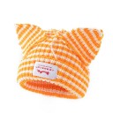 Zimná pruhovaná čiapka Skullies s mačacími ušami Háčkovaný unisex klobúk 55–60 cm Teplá módna hip-hop čiapka Kostýmny pletený klobúk 10