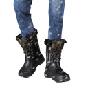 Zimní boty pánské vysoké voděodolné sněhule Zateplená obuv z PU kůže a pryže Šněrování a kapsa Zelený maskáčový vzor Na sníh i rybaření 2