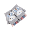Zimní dětské rukavice Překlápěcí palčáky Motiv roztomilého králíka Velikost 11,5 x 7 cm Pro děti 4-12 let Pletené na zimu pro kluky i holky 4