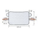 Zimní magnetický kryt na čelní sklo auta 145 x 108 cm Stříbrný Vícevrstvý Kryty zrcátek s reflexními pruhy Chlopně do dveří 6
