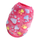 Zimní obleček pro psa XS 30 cm hrudník 20 cm záda Růžový kabátek s modrými a žlutými tlapkami Hřejivý měkký overal pro malé psy 1–1,5 kg 1