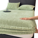 Zimní plyšové napínací prostěradlo 180 x 200 cm Elastické prostěradlo na matraci Reliéfní vzor Měkké hřejivé prostěradlo 9
