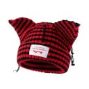 Zimní pruhovaná čepice Skullies s kočičími ušima Háčkovaný unisex klobouk 55–60 cm Teplá módní hip-hop čepice Kostýmní pletený klobouk 2
