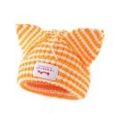 Zimní pruhovaná čepice Skullies s kočičími ušima Háčkovaný unisex klobouk 55–60 cm Teplá módní hip-hop čepice Kostýmní pletený klobouk 10