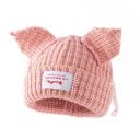 Zimní pruhovaná čepice Skullies s kočičími ušima Háčkovaný unisex klobouk 55–60 cm Teplá módní hip-hop čepice Kostýmní pletený klobouk 11