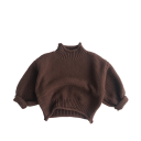 Zimný detský pletený rolákový sveter vo vintage kórejskom štýle Bavlna a spandex Jednofarebný teplý sveter pre chlapcov aj dievčatá Elegantný zimný top 2