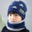 Zimowy dziecięcy zestaw czapek z daszkiem i apaszek D12 7