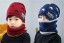 Zimowy dziecięcy zestaw czapek z daszkiem i apaszek D12 3