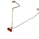 Zinklegierung Süße rote Kirschschmuckset Halskette und Ohrhänger mit Zirkonen Glänzende Kette Damenmode Schmuck 6