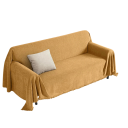 Žinylkový potah na pohovku s elegantnými třásňami 180 x 130 cm s textúrou rybej kosti ochranný prehoz na sedačku a gauč do obývacej izby 13