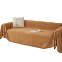 Žinylkový potah na pohovku s elegantnými třásňami 180 x 130 cm s textúrou rybej kosti ochranný prehoz na sedačku a gauč do obývacej izby 15