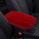 Zitting voor armsteun in de auto 29 x 19,5 cm Rode pluche verwarmde zitting van kunstbont van konijnen M zachte fluffy zitting van de console 1