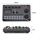 Živá zvuková karta a DJ audio mixážní pult s Bluetooth kompatibilitou Efekty pro streamování zpěvu Měnič hlasu USB-C 19x12x4,5 cm 2