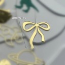 Zlatá dekorace na dort Mašle 5,3 cm Elegantní ozdoba na narozeninový dort Výzdoba na svatbu Dětská oslava Sladký bar 2