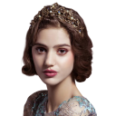 Złota kwiatowa korona do włosów Liściowa ozdoba do włosów z białymi perłami Elegancka romantyczna opaska na głowę elegancki dodatek do fryzury 2