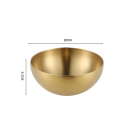 Złota miska sałatkowa ze stali nierdzewnej 9,3 x 20 cm Elegancka miska do serwowania w kuchni Designerska miska na owoce i warzywa Dekoracja stołu 2
