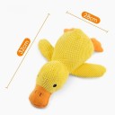 Žlutá plyšová kachna pískací interaktivní hračka pro psy a kočky odolná proti kousání fleece podpora zubů a hry 32 x 28 cm 2