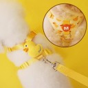 Žlutý postroj pro psa s motivem kachniček Velikost XS Nastavitelný nylonový popruh Obvod hrudníku 25–30 cm Pro psy 1–1,5 kg 3