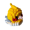 Žlutý tropický papoušek 7.6 x 10 x 6.5 cm Mikro mini stavební bloky 3D montážní model pro milovníky ptáků Kreativní barevná dekorativní stavebnice 2