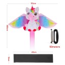 Zmeu în formă de unicorn 200 x 110 cm Zmeu pentru copii cu sfoară de 50m Zmeu colorat pentru jocuri în aer liber și distracție în familie 3