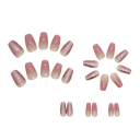 Zoete collectie kunstnagels 24 stuks Middelgrote coffin vorm Glanzende ombré acryl effect Kleurrijke plak tips voor speelse manicure 2