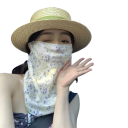 Zomergezichtsmasker met bloemenpatroon 30 cm polyester lichte ademende bescherming van gezicht en nek tegen de zon voor buitenactiviteiten 3